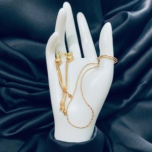 Gold Earrings and Necklace